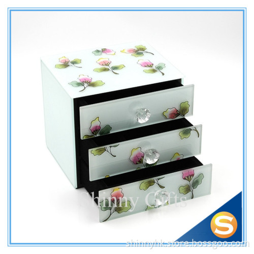Glass Mirror Beautiful Storage Box for Jewelries
